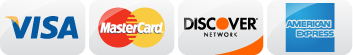VISA MasterCard Disocver AmEx accepted
